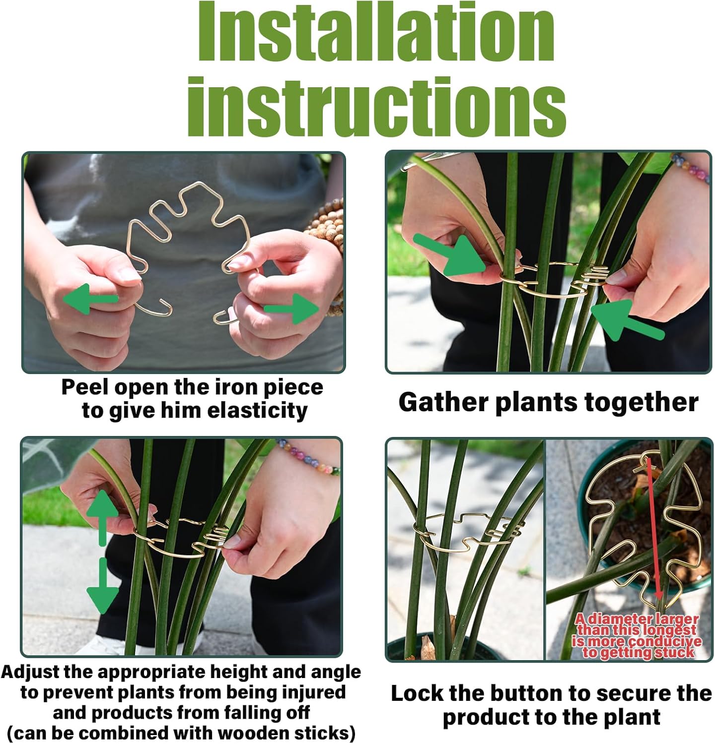 5Pcs Monstera Stem Support for Indoor Plants - 4.13 * 2.95 in- Durable Plant Support Stake Holder & Adjustable Clamp Kit for Monstera and Climbing Plants for Gardening Enthusiasts-VerdiqueGarden