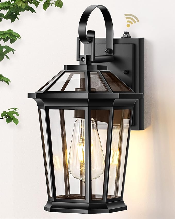 VIANIS Dusk to Dawn Exterior Light Fixture, Waterproof Outdoor Wall Sconce Porch Light for House, 100% Anti-Rust Aluminum Outside House Lights, Farmhouse Coach Lantern for Porch, Garage, Front Door-VerdiqueGarden