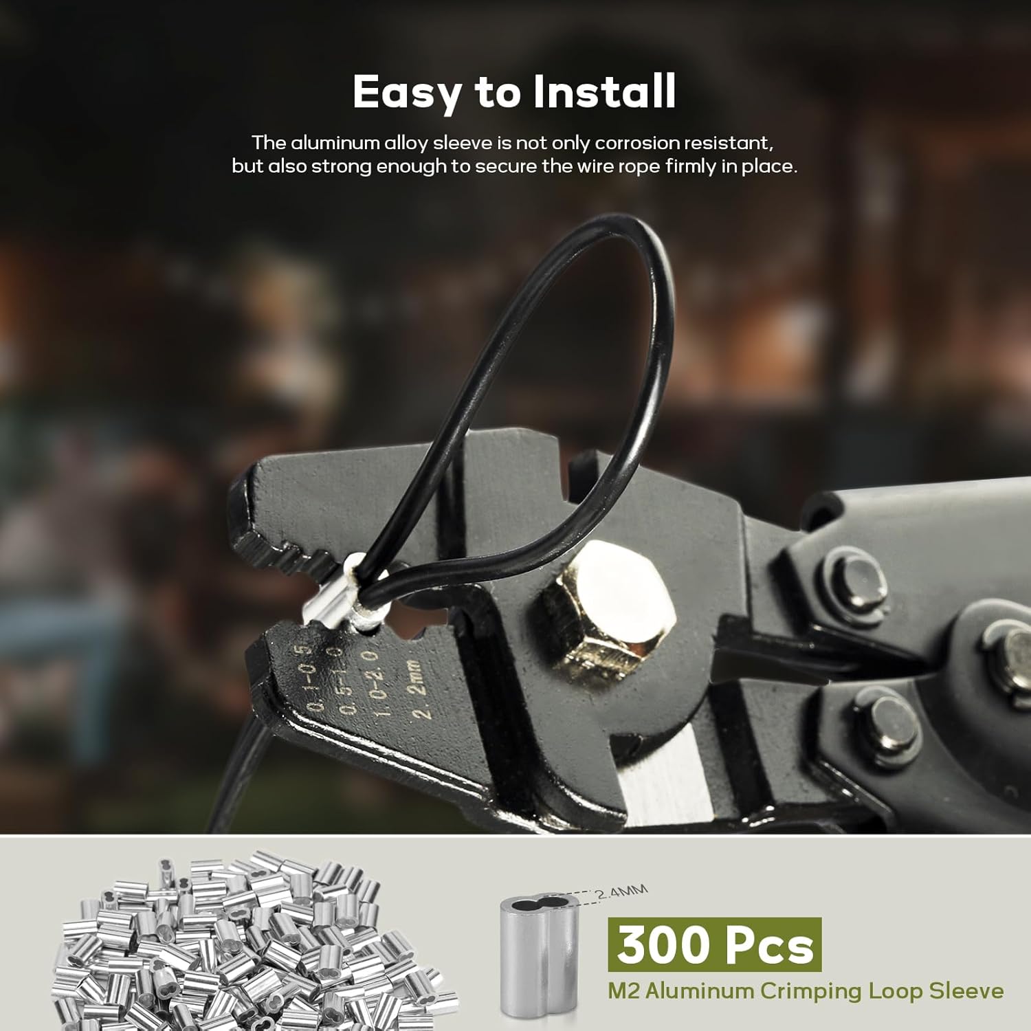 Vinyl Coated Wire Rope 1/16 Inch Overmolded to 3/32 Inch, 1000FT 304 Stainless Steel Cable with 300 Pcs Crimping Sleeves for String Light Hanging Kit, Clotheslines and Trellis Wire-VerdiqueGarden