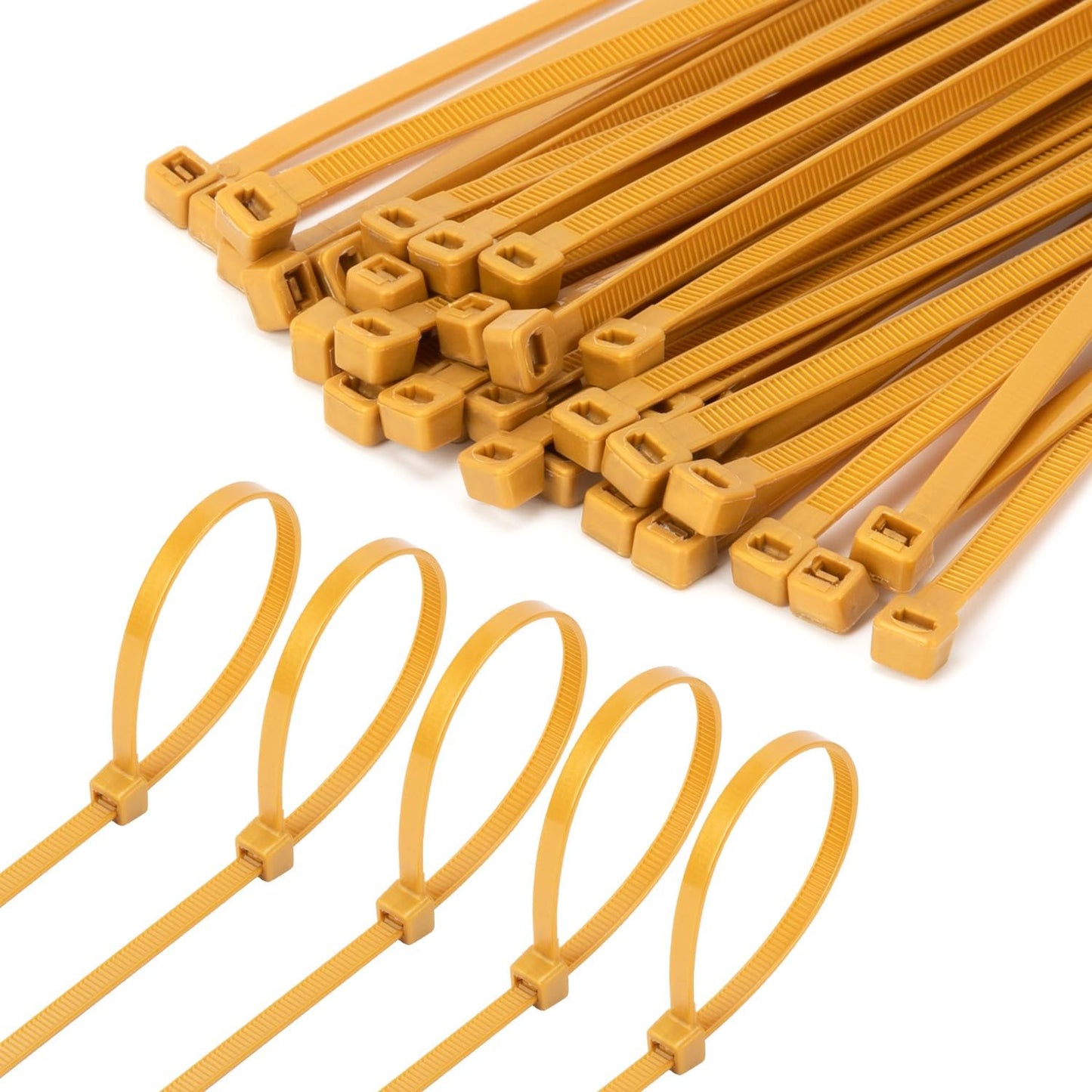 8 Inch Gold Zip Tie 1000 PCS, 40 Lbs - Small to Medium Zip Tie, Nylon PA66 UV Resistant Cable Tie Heavy Duty for Indoor and Outdoor Use - Ideal for bundling and securing objects-VerdiqueGarden