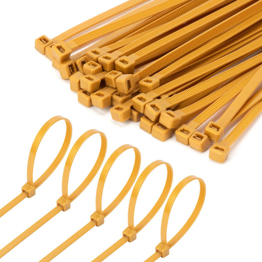8 Inch Gold Zip Tie 1000 PCS, 40 Lbs - Small to Medium Zip Tie, Nylon PA66 UV Resistant Cable Tie Heavy Duty for Indoor and Outdoor Use - Ideal for bundling and securing objects-VerdiqueGarden