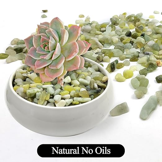 10LB Succulent Jade Pebbles for Landscaping, 3/8 Inch Natural Decorative Polished Stones, River Rocks for Landscaping, Vase, Flowerpot Decoration, Indoor Decoration and Garden Decoration-VerdiqueGarden