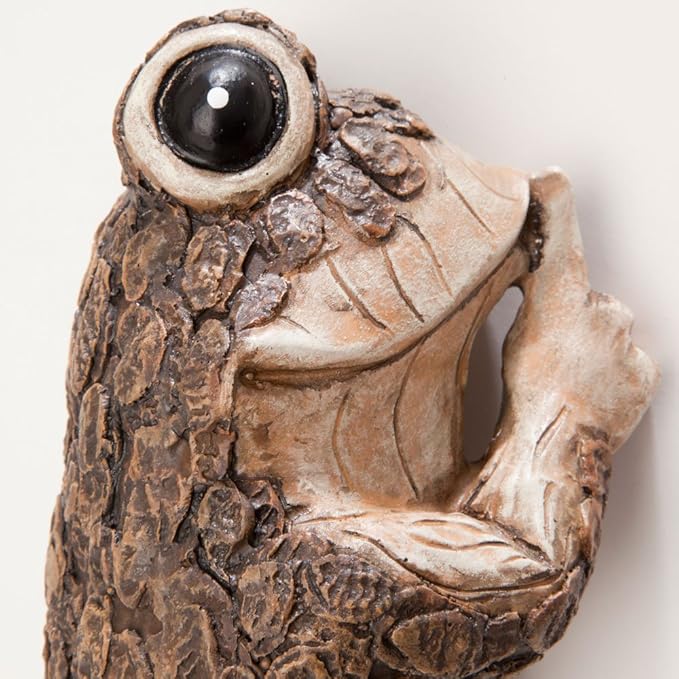 Bits and Pieces – Keep Quiet Frog Tree Peeker - Yard Decorations - Adorable Tree Sculpture - Garden Decoration - Garden Peeker Tree-Hugger Yard Art-VerdiqueGarden