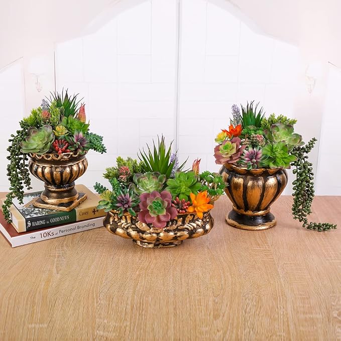 18 Pack Artificial Succulents Realistic Textured Fake Succulents Unpotted Artificial Cactus Plant Suitable for Garden Home Office Greening and Decoration-VerdiqueGarden