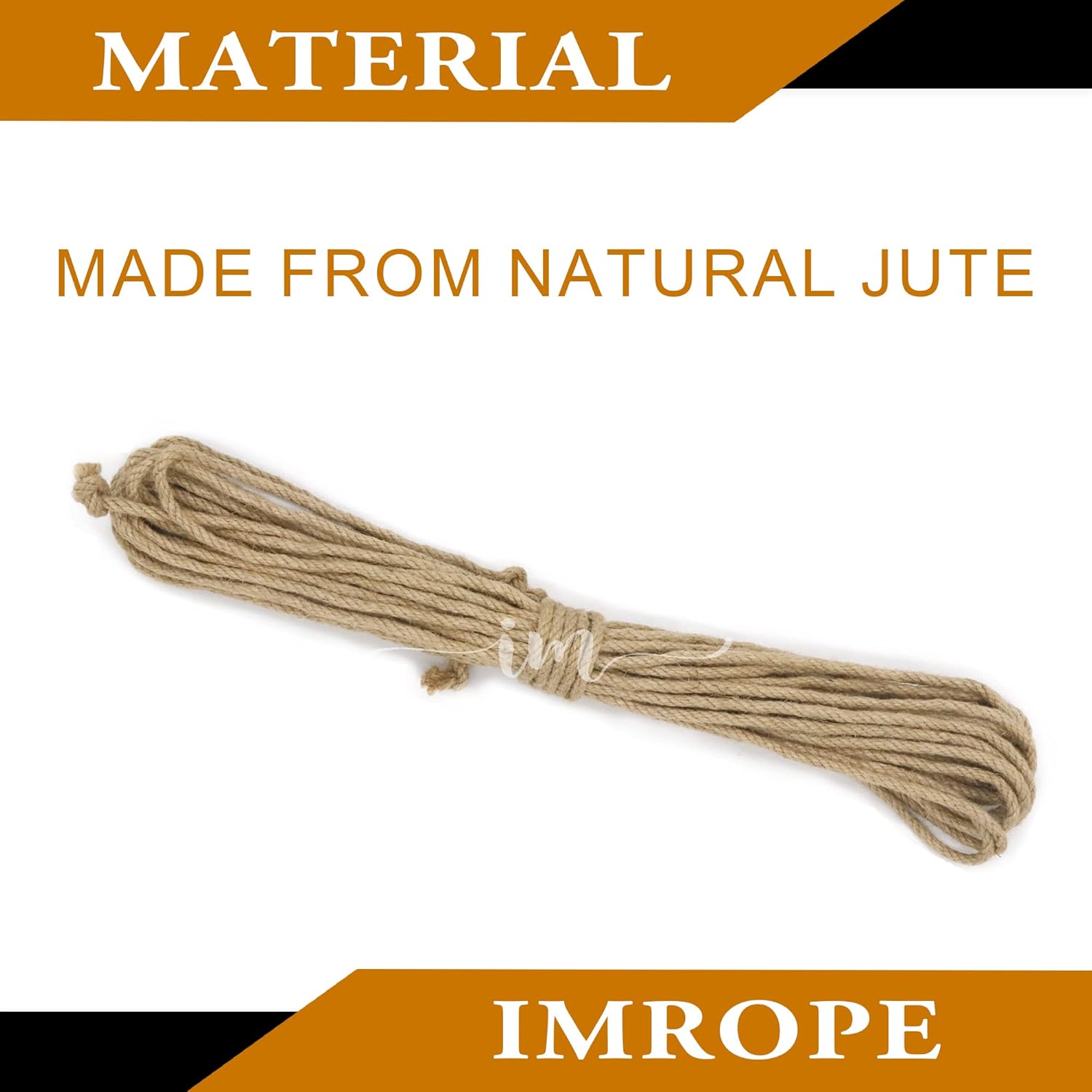 50 ft 1/4 inch (6mm) Jute Twine Rope, Clothesline Natural 4 Strands Jute Rope for DIY Arts Crafts, Garden, Home Decorating-VerdiqueGarden