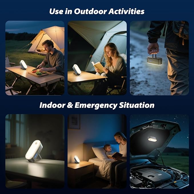 Motion Sensor Camping Lights,Rechargeable Camping Lantern, Portable Hanging Tent Lights,IPX5 Waterproof Emergency Light for Outdoor,SOS Mode Hurricane Power Outages,Magnet Work Light,1 Pack-VerdiqueGarden