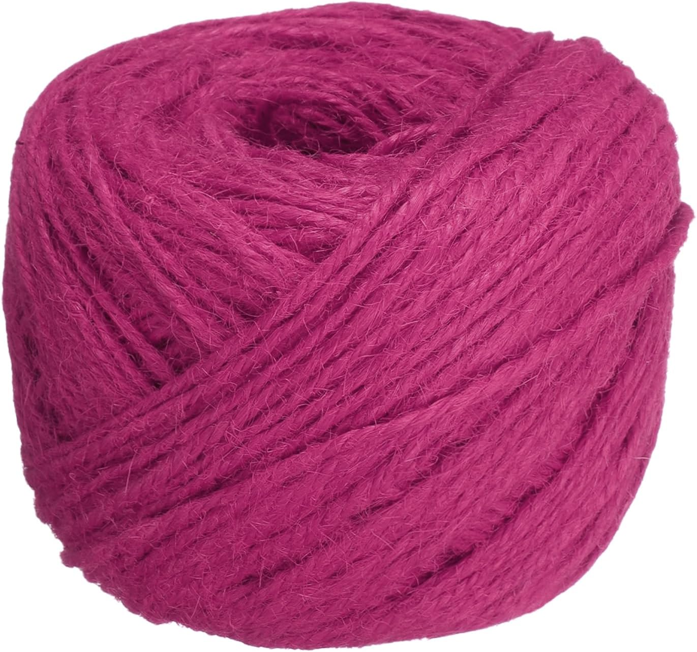 uxcell 328 Feet Natural Jute Twine String,2mm Thin Garden Twine Rope Colored Plant String Cord for DIY Art Crafts Gift Wrapping Decoration Packing Gardening Plant Hanger,Rose Red-VerdiqueGarden