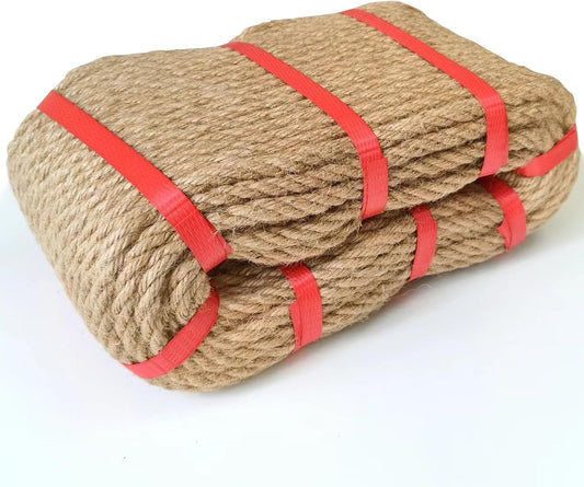 8mm Jute Twine Rope - 164ft Heavy Duty Natural Jute String for Gardening, Crafts, Packaging, DIY Projects & More - Strong, Durable & Biodegradable - Perfect for Plant Tying, Home Decor & Outdoor Use-VerdiqueGarden