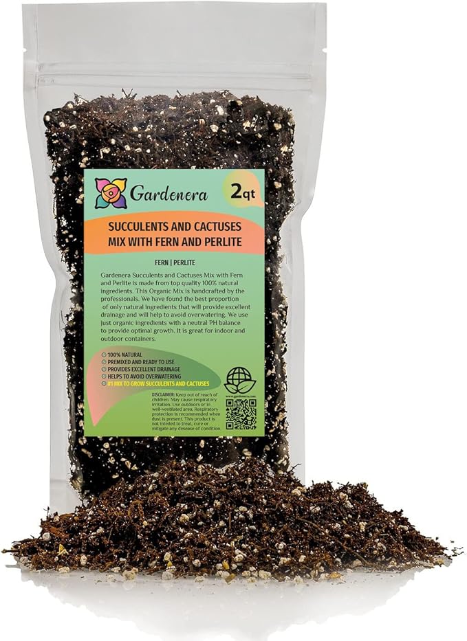 Fern + Perlite Soil Mix for Repotting and Planting Succulents and Cactuses - 2 Quart Bag-VerdiqueGarden