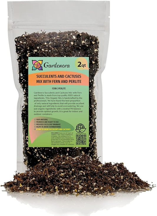 Fern + Perlite Soil Mix for Repotting and Planting Succulents and Cactuses - 2 Quart Bag-VerdiqueGarden