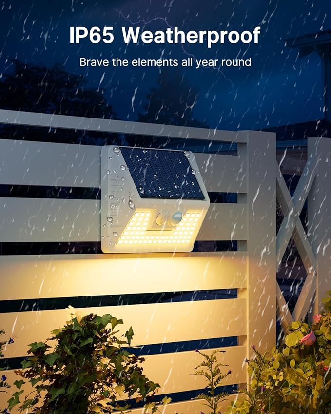 12 Pack Solar Lights Outdoor Motion Sensor, Waterproof Fence Lights with 3 Lighting Mode, Warm White LED Deck Lights for Outside Wall Yard Steps Stairs Garden - White-VerdiqueGarden