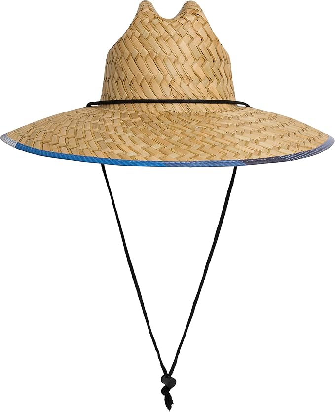 Quiksilver Men's Wide Brim Outdoor Lifeguard Straw Sun Hat-VerdiqueGarden