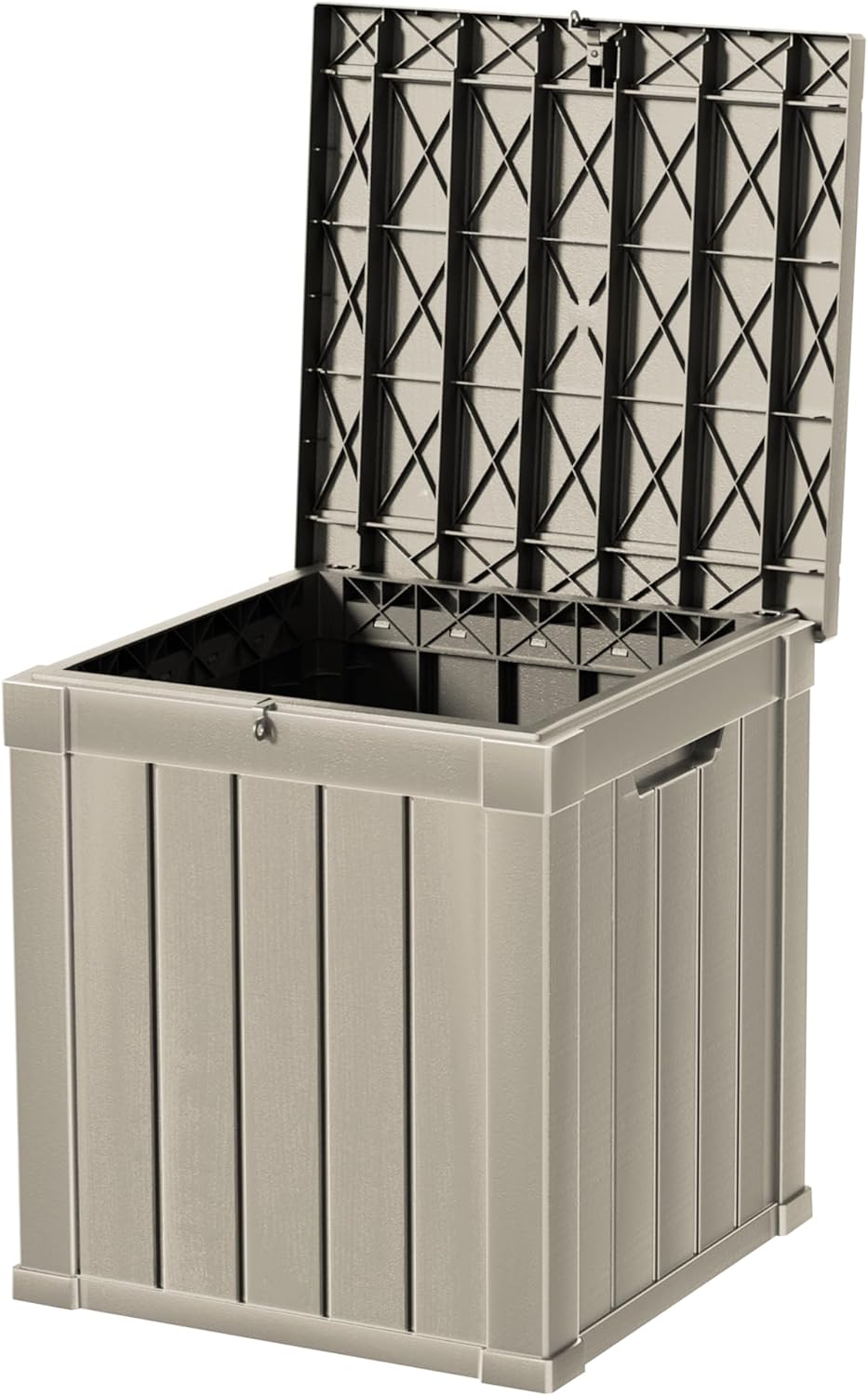 50 Gallon Double-Wall Resin Deck Box - Lockable Waterproof Outdoor Storage Box, 515lbs Capacity & Doubles as Seating for Patio Furniture - Garden Tools, Pool Accessories (Brown)-VerdiqueGarden