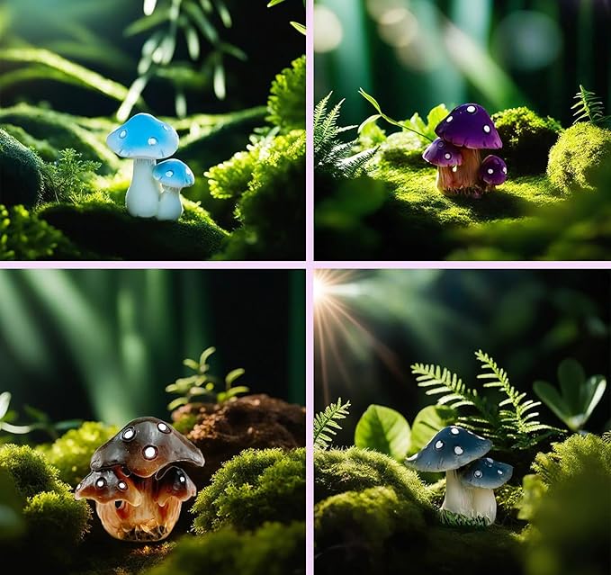 12 Pcs 1.5 to 1.8 Inch Resin Mushroom,Cute Mushrooms Fairy Garden Mushrooms Ornaments for Outdoor Decoration,Home Décor,Cake Decoration,DIY Bonsai Craft …-VerdiqueGarden