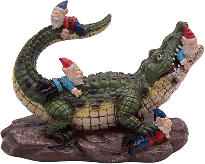 Gator Gnome: Whimsical Garden Figurine - Unique Home & Outdoor Decor-VerdiqueGarden