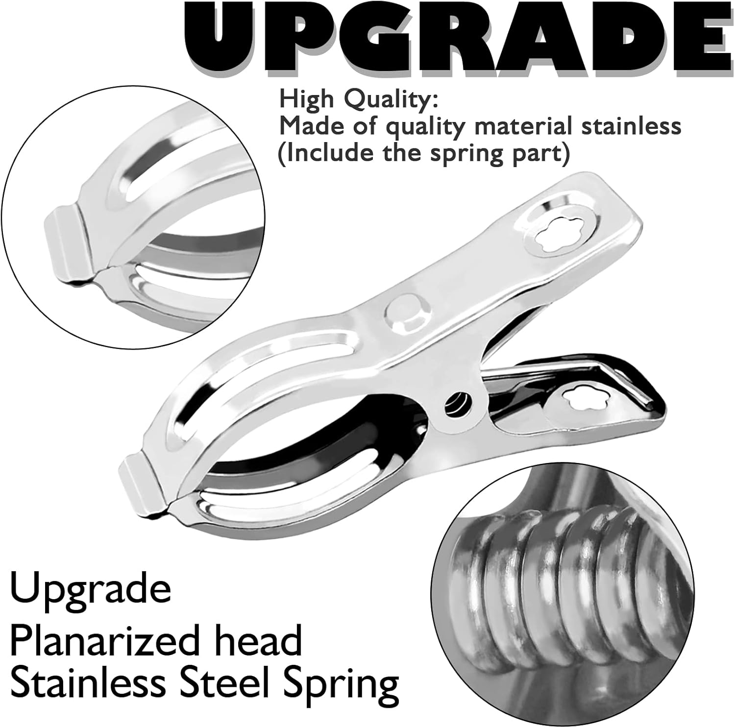 BESTEEL Upgraded 100 PCS Garden Clips, Greenhouse Clamps 100% Stainless Steel Heavy Duty Greenhuose Clips for Netting - Strong Grip to Hold Down Shade Cloth or Plant Cover on Garden Greenhouse Hoops-VerdiqueGarden