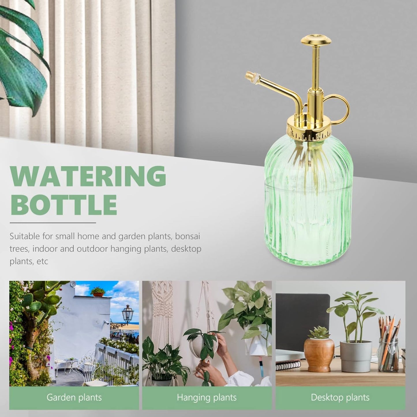 Vintage Glass Watering Bottle Retro Plant Mister with Pump for Indoor and Outdoor Use for Plants Succulents and Bonsai Trees Charming Decoration-VerdiqueGarden