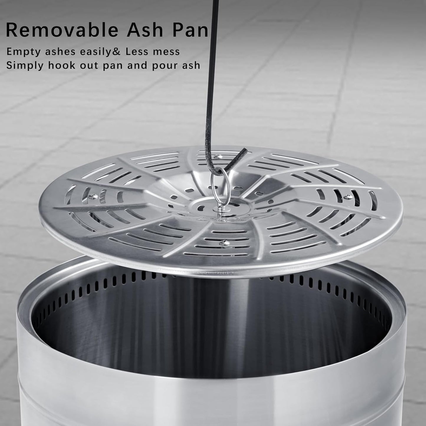 19.5 inch Smokeless Fire Pit with Carry Bag, Stainless Steel Outdoor Smokeless Firepit, Wood Burning Fire Pits for Camping, Bonfire,Low Smoke Firepit for Outside(Silver)-VerdiqueGarden