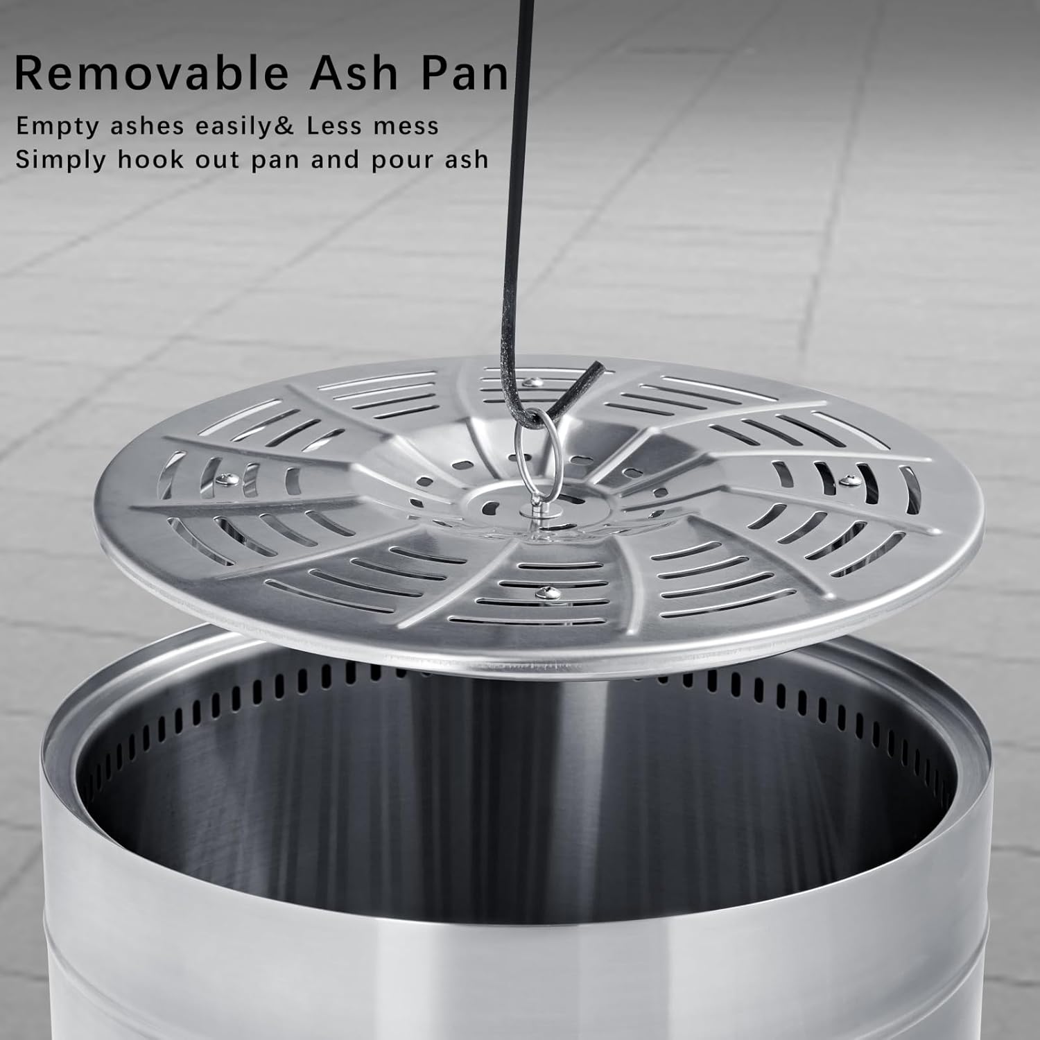 19.5 inch Smokeless Fire Pit with Carry Bag, Stainless Steel Outdoor Smokeless Firepit, Wood Burning Fire Pits for Camping, Bonfire,Low Smoke Firepit for Outside(Silver)-VerdiqueGarden