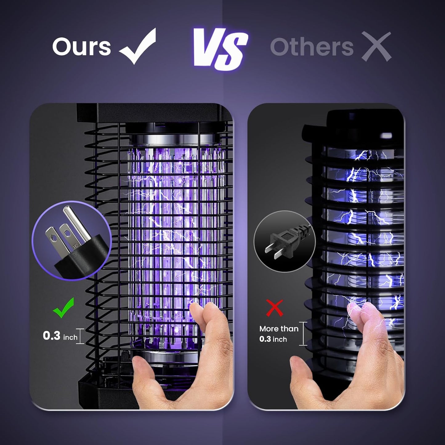 LiBa LED Bug Zapper Outdoor Indoor, Electric Mosquito Zapper Fly Trap Lamp, 10 Years Lifespan, 6.5ft Power Cord, Insect Killer Light for Home Yard Garden Patio Farm, High Voltage, IPX4 Rainproof-VerdiqueGarden