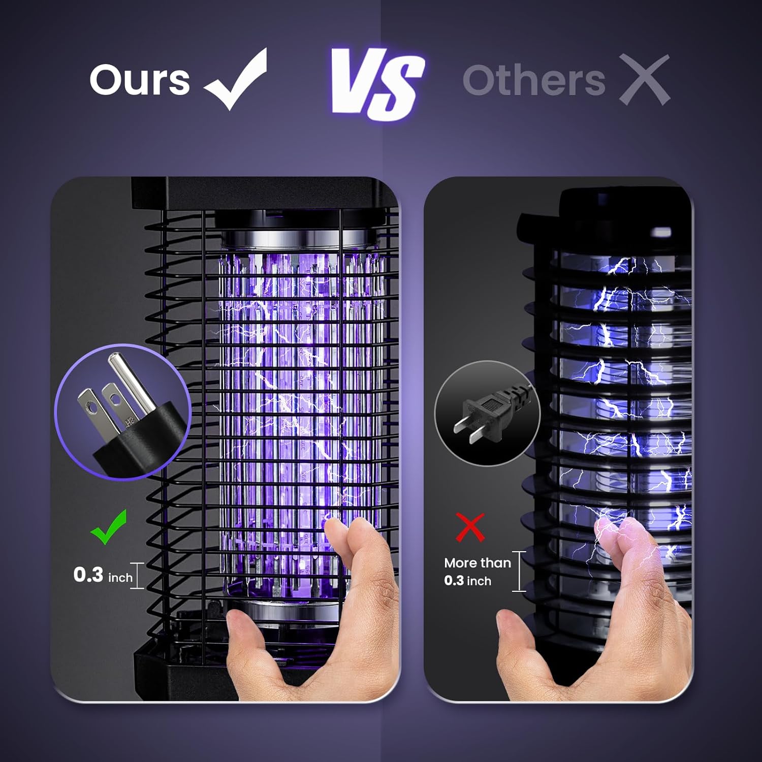 LiBa LED Bug Zapper Outdoor Indoor, Electric Mosquito Zapper Fly Trap Lamp, 10 Years Lifespan, 6.5ft Power Cord, Insect Killer Light for Home Yard Garden Patio Farm, High Voltage, IPX4 Rainproof-VerdiqueGarden