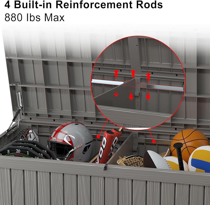 150 Gallon Outdoor Storage Box – Waterproof Deck Box for Patio & Garden,Light Brown-VerdiqueGarden