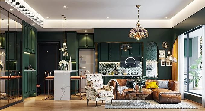 Dimoon 394''x17.7'' Dark Green Peel and Stick Wallpaper Contact Paper Modern Self Adhesive Wall Paper Removable Renter Friendly Textured Solid Color Cabinet Vinyl Roll (394''x17.7'',Emerald Dark)-VerdiqueGarden