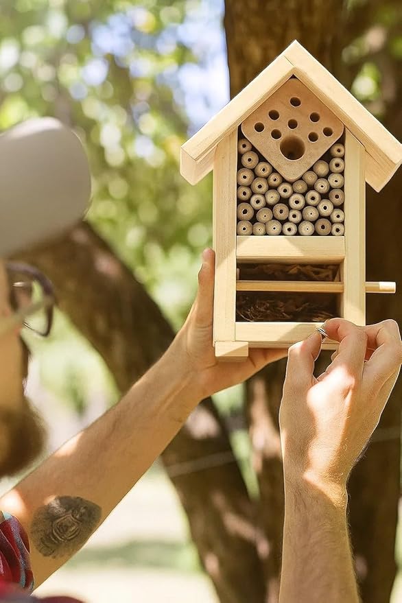 2 PK Premium Bug Hotel Kit Cedar Wood Insect Hotel - DIY Insect House Kit to Build - Backyard Bee House, Nesting Habitat Shelters, Garden Shelter for Bees, Butterflies, Bugs,Heavy Duty Thickness-VerdiqueGarden
