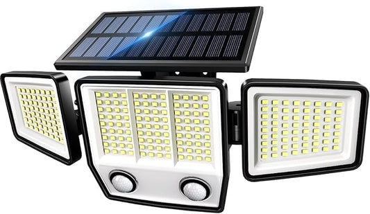 Solar Motion Sensor Outdoor Lights Waterproof - 3000LM 3 Modes Solar Security Lights Outdoor 270° Illumination IP65 LED Flood Wall Light for Garden Yard Patio Pathway (1Pack)-VerdiqueGarden