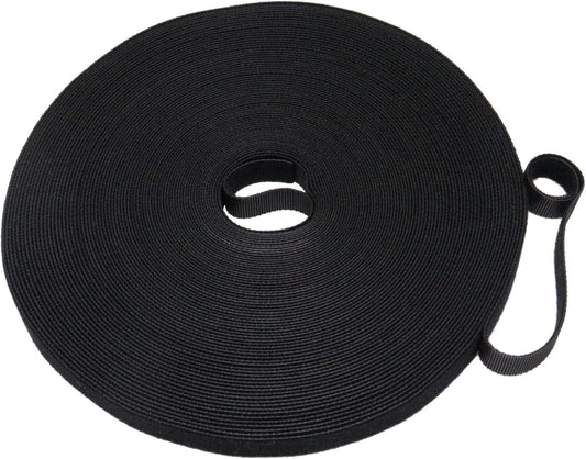 Plant Ties 65.6 Feet, Plant Tape Reusable Nylon Hook and Loop Tape, Garden Strap for Climbing Plants Supports, Tree Ties for Flower Vine Tomato Branches, Cable Wire (Black)-VerdiqueGarden