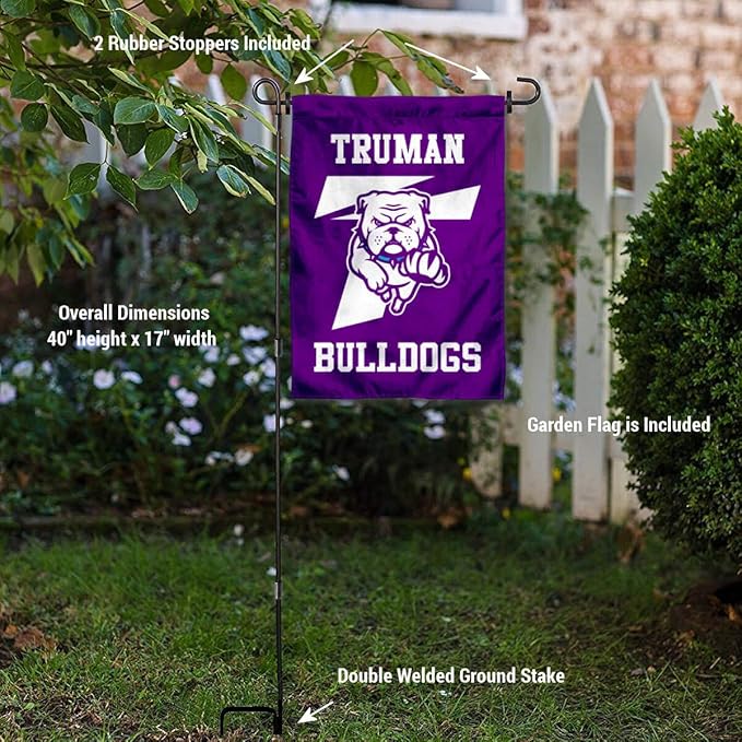 College Flags & Banners Co. Truman State Garden Flag with Pole Stand Holder-VerdiqueGarden