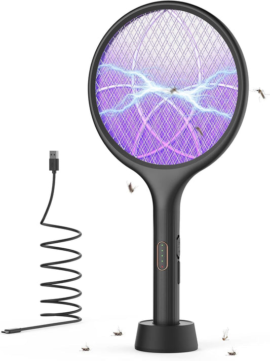 YISSVIC Electric Fly Swatter Bug Zapper Racket Dual Modes Mosquito Killer with Purple Mosquito Light Rechargeable for Indoor Home Office Backyard Patio Camping-VerdiqueGarden
