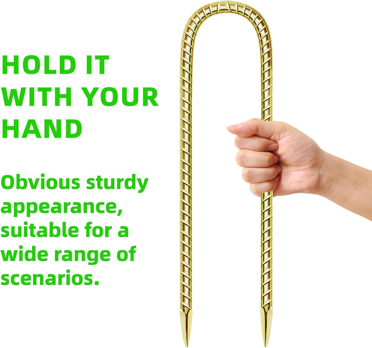 11 Pack 12 Inch Rebar Stakes Anti-Rust Galvanized Steel U Shape Hook Strong Ground Anchors for Tents, Position Kits, Fences, Trampolines Landscape Fabric for Farm Garden-VerdiqueGarden