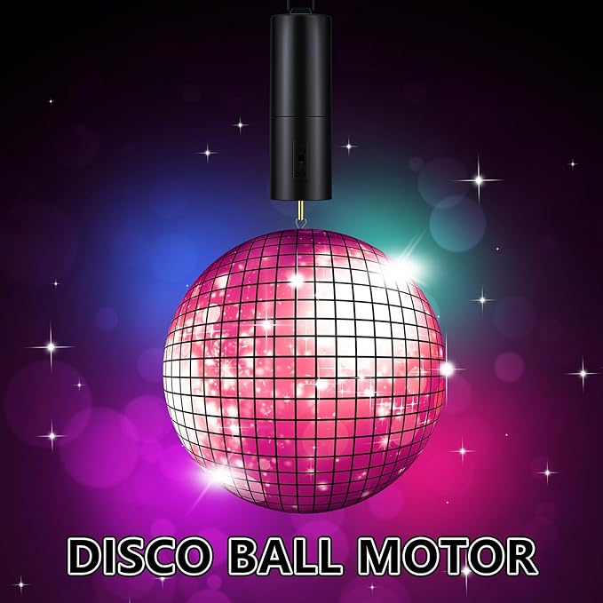 Therwen 6 Pcs Ornament Spinner Battery Operated Wind Spinner Motor Rotator Disco Ball Motor Outdoor Hanging Ornament for Halloween Mardi Gras Decoration, No Battery(Black)-VerdiqueGarden