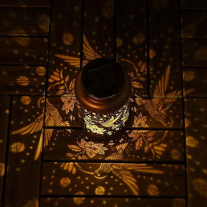 2 Pack Hummingbird Solar Lanterns Outdoor Waterproof Hanging Solar Lights, Birthday Gifts for Women, Men, Mom, Mothers Day Gifts, Outside, Patio, Outdoor, Yard, Lawn, Balcony-VerdiqueGarden