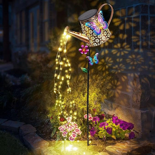 Solar Watering Can with Lights Outdoor Garden,Waterproof Garden Stake Lights Decoration for Yard Lawn Patio Pathway Front Porch Landscape Gardening Gifts for Mom Grandma Women Birthday Gift-VerdiqueGarden