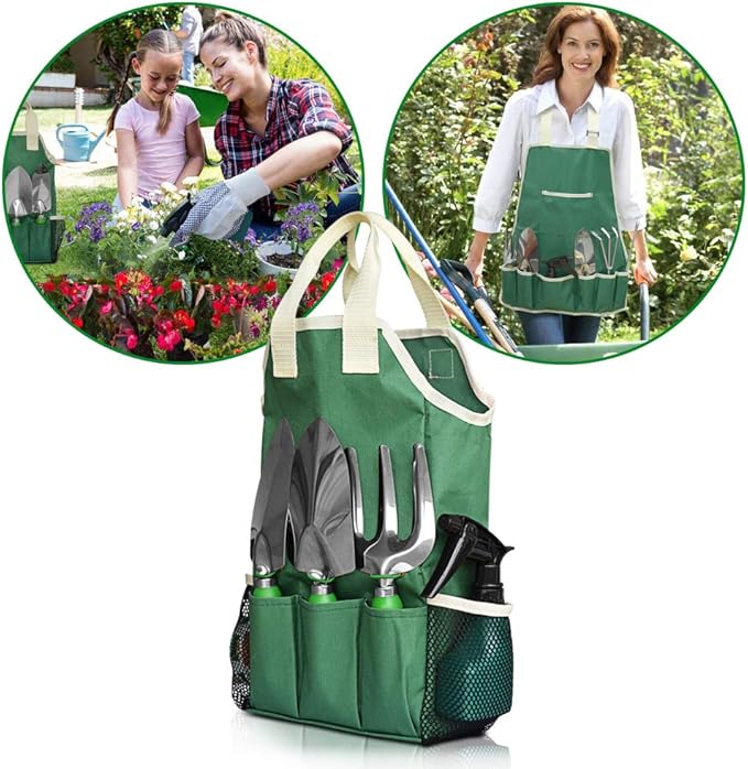 11-Piece Gardening Tool Set, Garden Tool Kit with Tote Bag, Adjustable Apron, and Gardening Accessories, Perfect Gardening Gifts for Women and Men-VerdiqueGarden