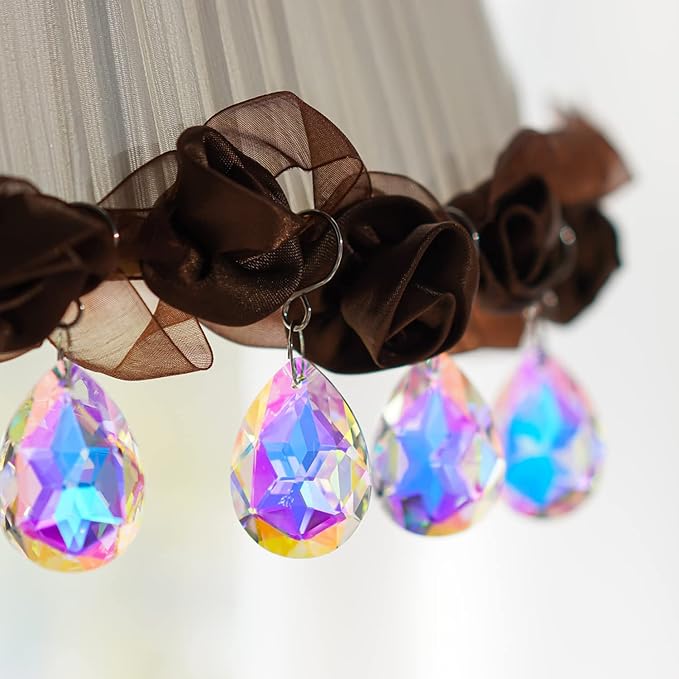 10pcs 38mm Suncatcher Crystal Teardrops Chandelier Parts,Chandelier Crystal Prisms Pendants with Hook,Hanging Crystals for Lamp Window Christmas Tree Decoration(AB Colors)-VerdiqueGarden