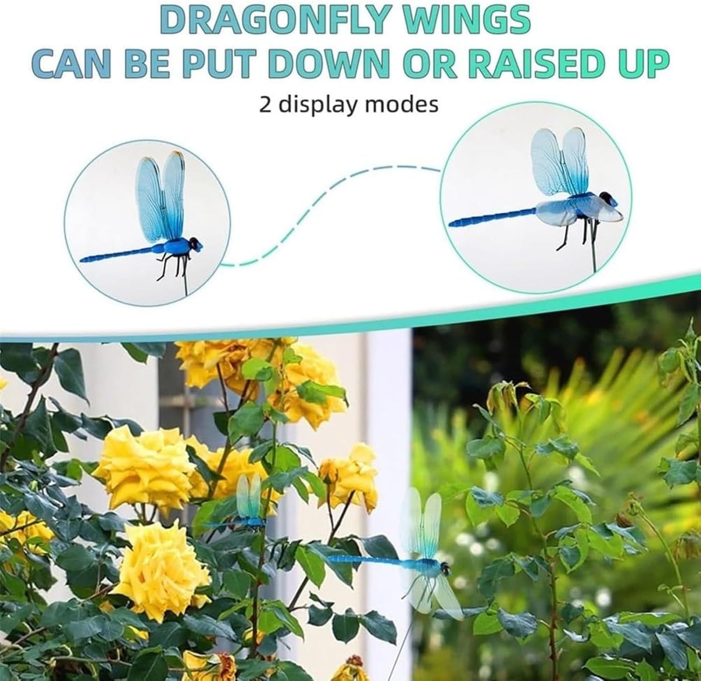 8 Pcs Dragon Fly Clips for Bugs Repellent, 3D Artificial Dragonfly Hat Clip, Dragonfly Garden Decor (8, 4 Colors)-VerdiqueGarden