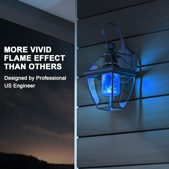 Hompavo 【Upgraded】 LED Flame Light Bulbs, Purple Flickering Light Bulbs with Upside Down Effect, E26/E27 Flame Bulb for Halloween Christmas Party Indoor and Outdoor Home Decoration (4 Pack)-VerdiqueGarden