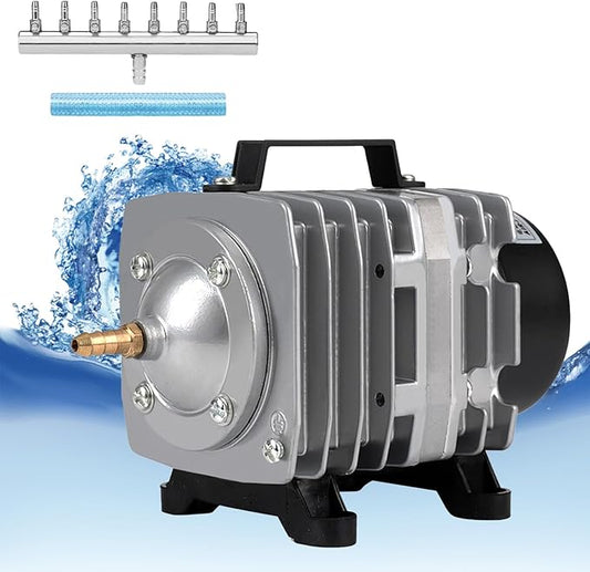 Aquarium Air Pump with Aluminum Housing, Commercial Air Pump with 8-Outlet Air Manifold, Pond Aerator Fish Tank Bubbler for Aquarium, Pond, Hydroponics (1780GPH-100W)