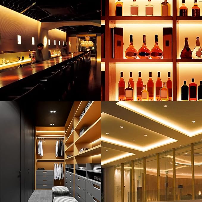 24V 65.6ft/20m LED Strip Light Warm White 3000K 2400LEDs High Brightness 12000LM SMD2835 Flexible No-Waterproof IP20 LED Tape for Kitchen Backyard Hallways Stairs Decoration(No Power Supply)-VerdiqueGarden