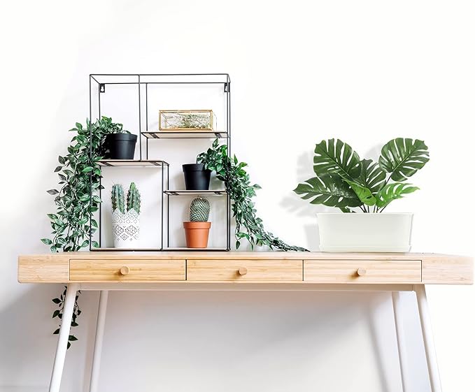 10-Pack Herb Planter with Saucer for Plant Window Box, Plastic Planter with Multiple Drainage Holes and Tray for home Garden Succulents Modern Decorative Window Planter Box Flower Pots Gardening Pot-VerdiqueGarden