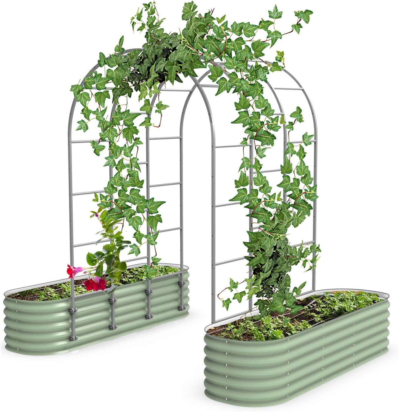 Vego Garden Modular Arched Trellis System 4.5' Long Trellis for 2.0' x 6.5' (6 in 1) Garden Bed or 3.5' x 6.5' (9 in 1) Garden Bed-VerdiqueGarden