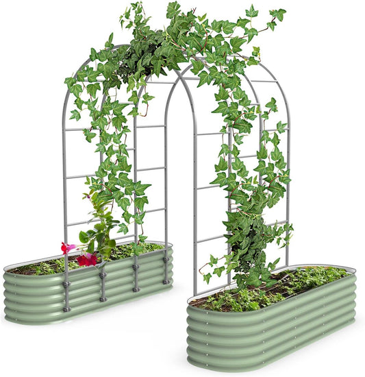 Vego Garden Modular Arched Trellis System 4.5' Long Trellis for 2.0' x 6.5' (6 in 1) Garden Bed or 3.5' x 6.5' (9 in 1) Garden Bed-VerdiqueGarden