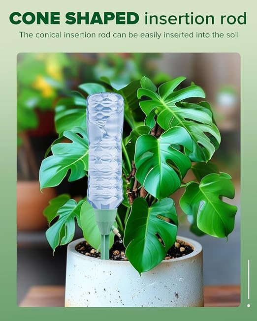 12 Packs Self Watering Planter Drip, Automatic Drip Irrigation Stakes with Adjustable Valve, Adjustable Water Flow System, Self Watering Planter Insert Devices for Indoor and Outdoor Plants-VerdiqueGarden