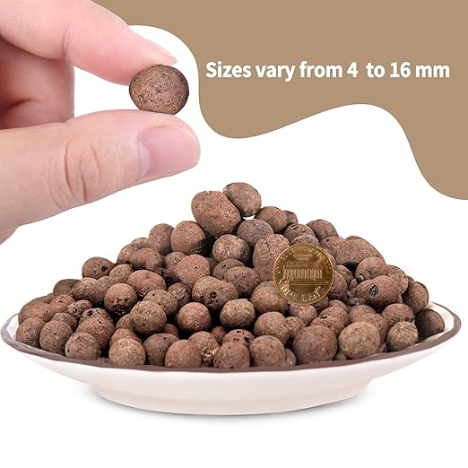 10LB Leca Clay Pebbles for Plants, Expanded Leca Balls for Indoor Plants, Orchid Potting Mix, Soil Amendment, Drainage, Easy Reusability, 4-16mm-VerdiqueGarden