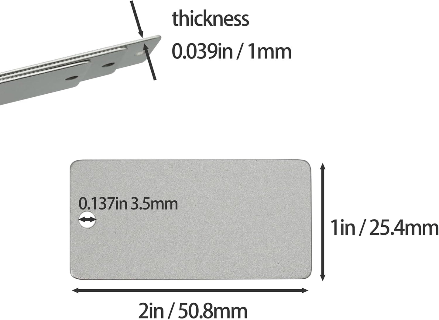 StayMax Anodized Aluminum Engraving Blanks 1x2 Inch 50 Pack (Silver)-VerdiqueGarden