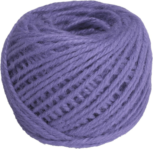 uxcell 164 Feet Natural Jute Twine String,3mm Thin Garden Twine Rope Colored Plant String Cord for DIY Art Crafts Gift Wrapping Decoration Packing Gardening Plant Hanger,Purple-VerdiqueGarden