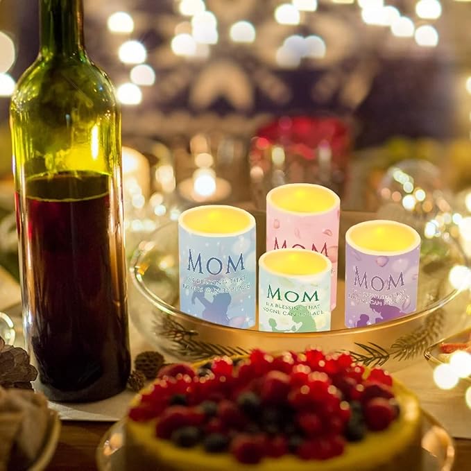 Mother's Day Colorful Flameless Candles Battery Powered with Multicolor Timer Remote Control Everlasting Fake Candles for Party Garden Indoor Outdoor Mother's Day Party Decor for Mom-VerdiqueGarden